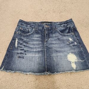Vampire Diaries Denim Distressed Mini Skirt